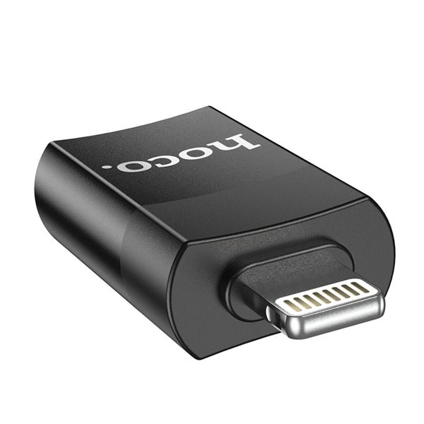 Адаптер HOCO UA17 iP Male to USB female USB2.0 adapter Black (6931474761989) 33081 фото