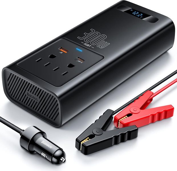 Автомобильный инвертор Baseus IGBT Power Inverter 300W (110V US/JP) Black (CGNB010001) 39317 фото