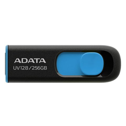 Flash A-DATA USB 3.2 UV 128 256Gb Black/Blue (AUV128-256G-RBE) 43554 фото