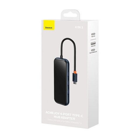 USB-Hub Baseus AcmeJoy 4-Port Type-C HUB Adapter(Type-C to USB3.0*3+Type-C PD&Data *1)Dark Gray (WKJZ010013) 39969 фото