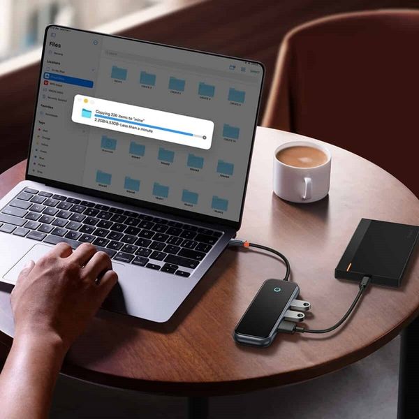 USB-Hub Baseus AcmeJoy 4-Port Type-C HUB Adapter(Type-C to USB3.0*3+Type-C PD&Data *1)Dark Gray (WKJZ010013) 39969 фото