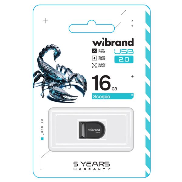 Flash Wibrand USB 2.0 Scorpio 16Gb Black (WI2.0/SC16M3B) 50818 фото