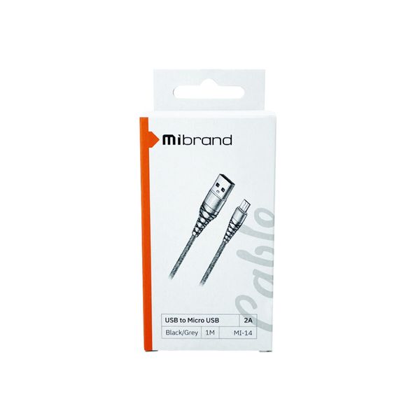 Кабель Mibrand MI-14 Fishing Net Charging Line USB for Micro 2A 1m Black/Grey (MIDC/14MBG) 24654 фото