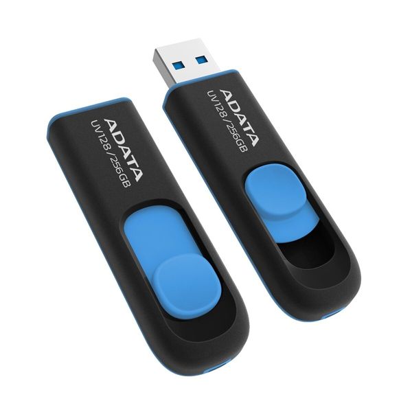 Flash A-DATA USB 3.2 UV 128 256Gb Black/Blue (AUV128-256G-RBE) 43554 фото