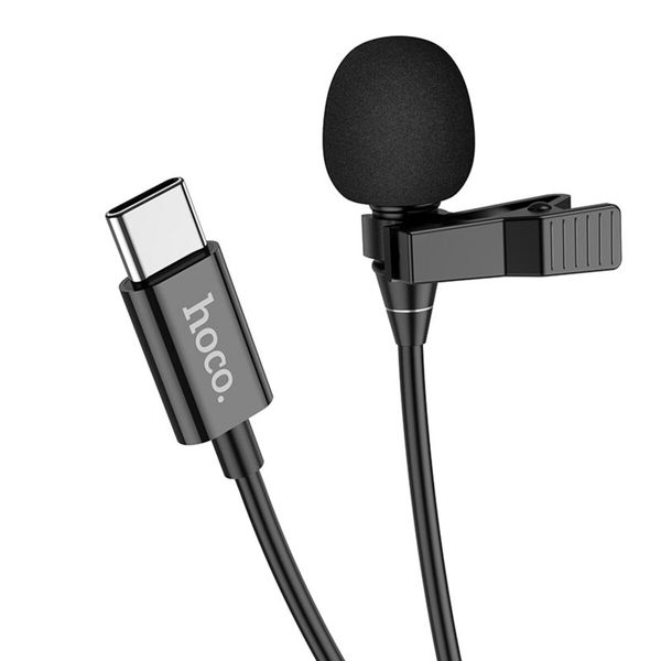 Мікрофон-петличка HOCO L14 Type-C Lavalier microphone Black (6931474761156) 23994 фото