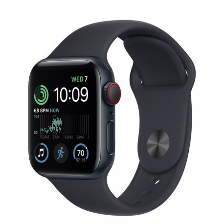 Apple Watch SE 2022 40mm (GPS+LTE) Midnight Aluminum Case з Midnight Sport Band - Size M/L (MNTN3) 00000039668-001 фото