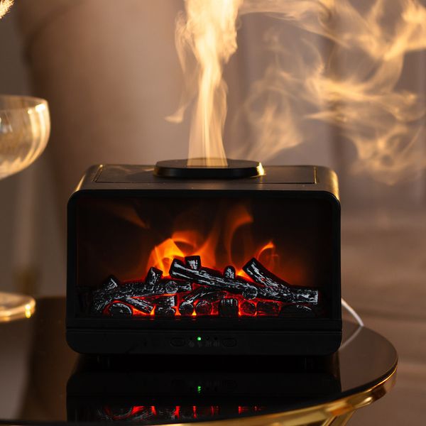 Зволожувач повітря Flame Fireplace Aroma Diffuser Black зволожувач очищувач повітря 2071691541 фото