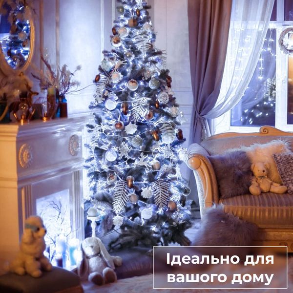 Гірлянда нитка світлодіодна GarlandoPro 200 LED 10м 8 режимів лед гірлянди Білий 1958550867 фото