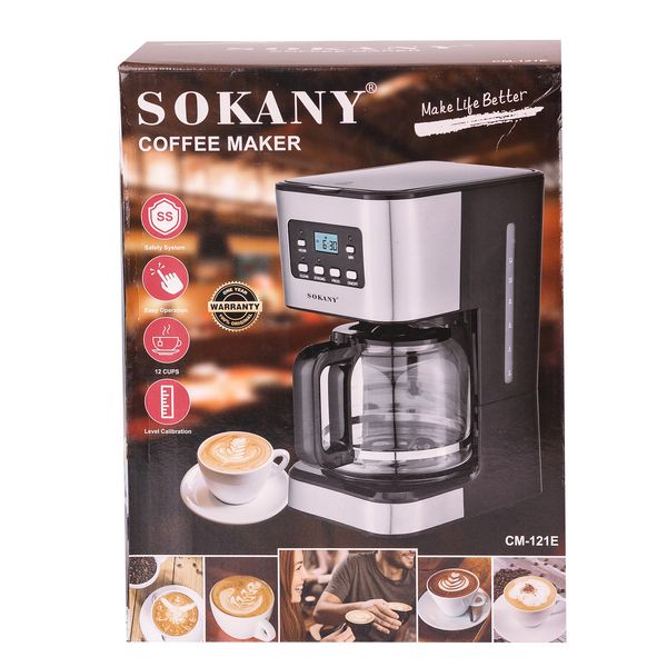 Кавоварка крапельна Sokany CM-121E Cofee Maker 950W 1.5l електрокавоварка 2022704803 фото