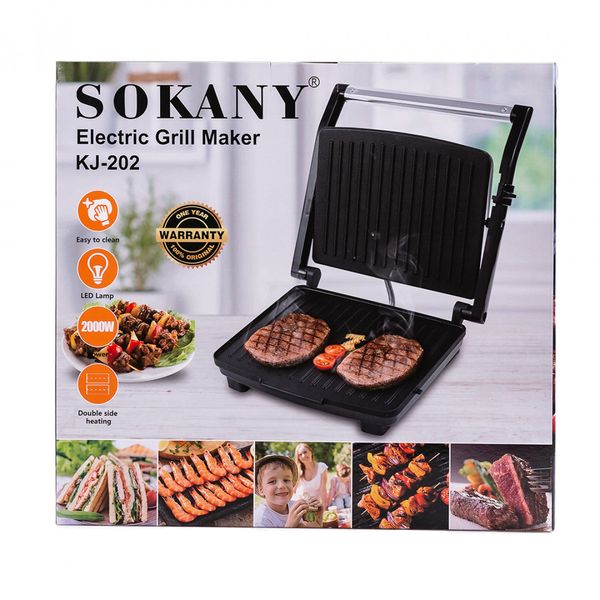 Гриль притискний Sokany SK-202 Electric Grill Maker 2000W 1896357983 фото