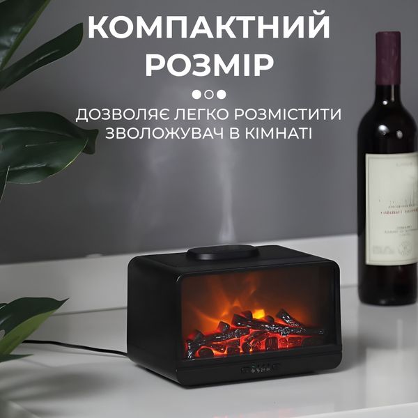 Зволожувач повітря Flame Fireplace Aroma Diffuser Black зволожувач очищувач повітря 2071691541 фото