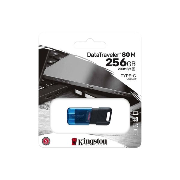 Flash Kingston USB 3.2 DT 80M 256GB Type-C Black/Blue (DT80M/256GB) 33221 фото