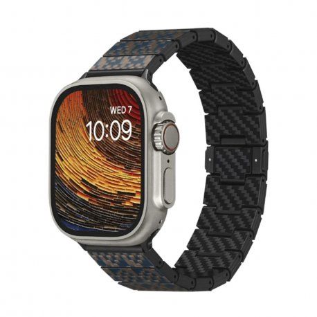 Ремінець Pitaka Dreamland Stairs Chroma Carbon Band для Apple Watch 49/45/44mm Blue/Cooper (AWB2302) 00000044329 фото