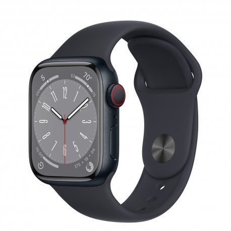 Apple Watch Series 8 41mm (GPS+LTE) Midnight Aluminum Case з Midnight Sport Band - Size M/L (MNUW3) 00000038635-001 фото