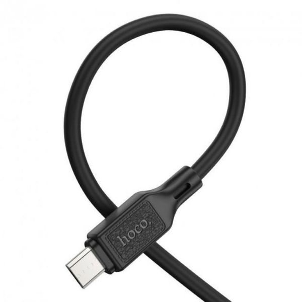 Кабель HOCO X90 Cool silicone charging data cable for Micro Black (6931474788429) 33139 фото