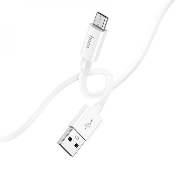 Кабель HOCO X87 Magic silicone charging data cable for Micro White (6931474783226) 41586 фото