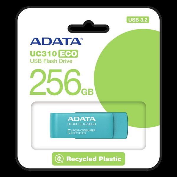 Flash A-DATA USB 3.2 UC310 Eco 256Gb Green (UC310E-256G-RGN) 43562 фото