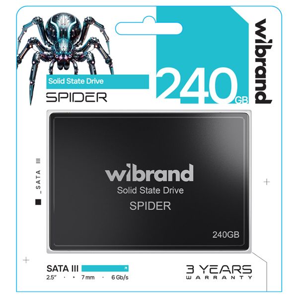 SSD Wibrand Spider 240GB 2.5" 7mm SATAIII Standard (WI2.5SSD/SP240GBST) 50883 фото