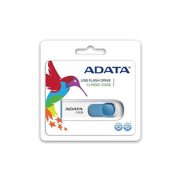 Flash A-DATA USB 2.0 C008 32Gb White/Blue (AC008-32G-RWE) 8828 фото