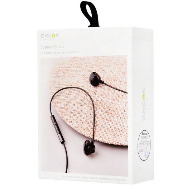 Наушники Baseus Enock H06 lateral in-ear Wire Earphone Black 3.5 mini-jack (NGH06-01) 10385 фото