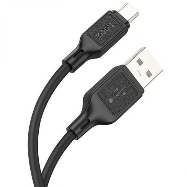 Кабель HOCO X90 Cool silicone charging data cable for Micro Black (6931474788429) 33139 фото