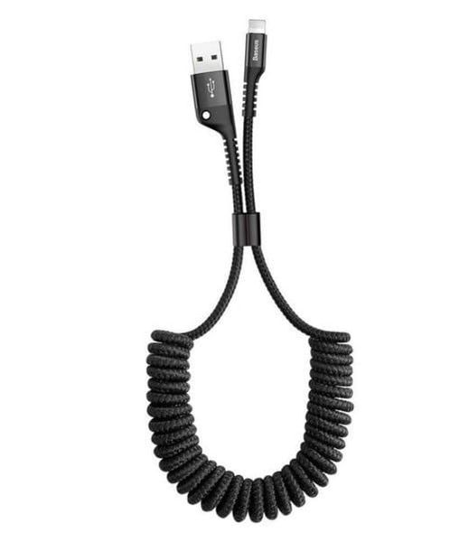 Кабель Baseus Fish eye Spring Data Cable Lightning 1m Black (CALSR-01) 7597 фото