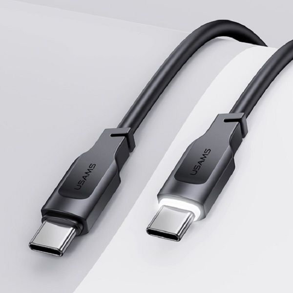 Кабель Usams US-SJ567 Type-C To Type-C PD 100W Data Cable Lithe Series 1.2m Black (SJ567USB01) 22501 фото