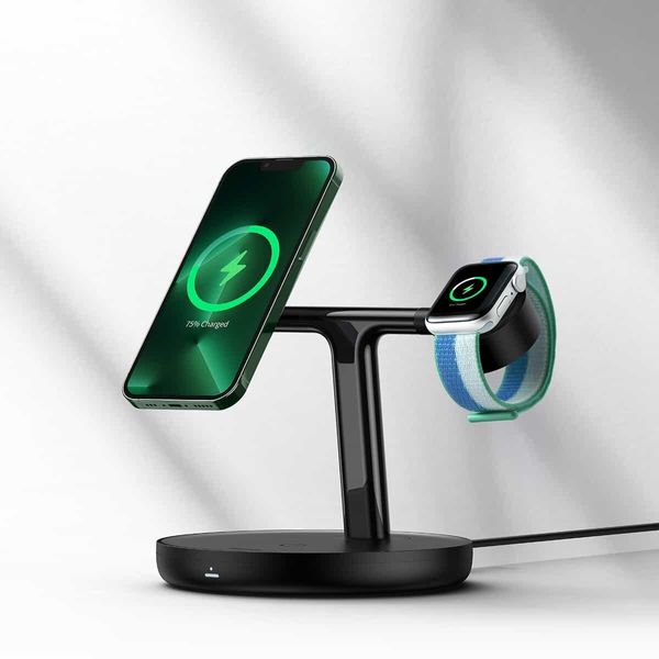 Беспроводное зарядное устройство для Baseus Swan 3-in-1 Wireless Magnetic Charging Bracket 20W Black Universal version (WXTE000101) 24476 фото