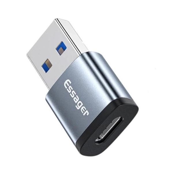 Адаптер Essager Soray OTG (Type-C Female to USB -AMale) USB3.0 Adaptor grey (EZJCA-SRB0G) (EZJCA-SRB0G) 44949 фото