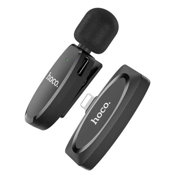 Мікрофон-петличка HOCO L15 iP Crystal lavalier wireless digital microphone Black (6931474789020) 41526 фото