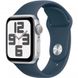 Apple Watch SE 2023 40mm (GPS) Silver Aluminum Case with Storm Blue Sport Band - M/L (MRE23QP/A) 00000044139-001 фото 1