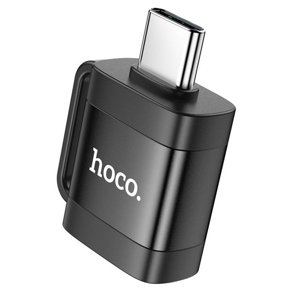 Адаптер HOCO UA31C Type-C male to USB female OTG adapter Black (6942007628129) 53867 фото