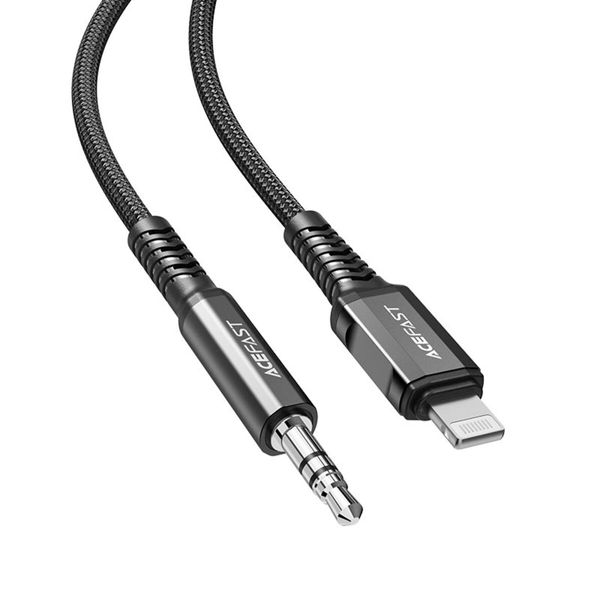 Кабель ACEFAST C1-06 Lightning to 3.5mm aluminum alloy audio cable Black (AFC1-06B) 15793 фото