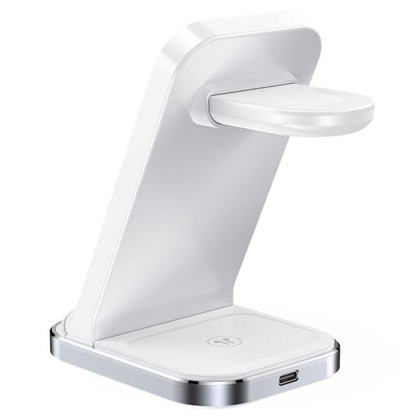 Беспроводное зарядное устройство для ACEFAST E15 Desktop 3-in-1 Wireless Charging Stand White (AFE15W) 32792 фото