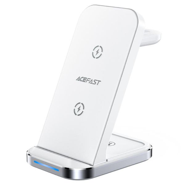 Беспроводное зарядное устройство для ACEFAST E15 Desktop 3-in-1 Wireless Charging Stand White (AFE15W) 32792 фото