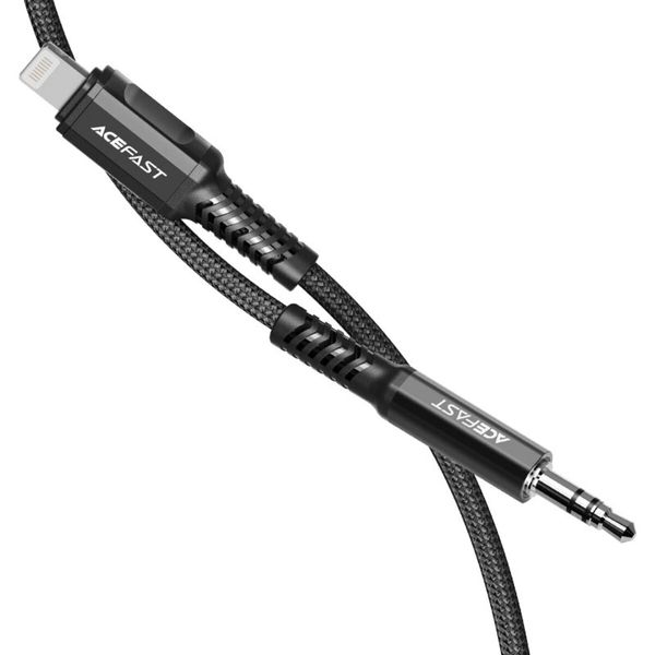 Кабель ACEFAST C1-06 Lightning to 3.5mm aluminum alloy audio cable Black (AFC1-06B) 15793 фото