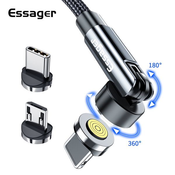 Кабель Essager Universal 540 Ratate 3A Magnetic USB Charging Cable Lightning 1m grey (EXCCXL-WX0G) (EXCCXL-WX0G) 44922 фото