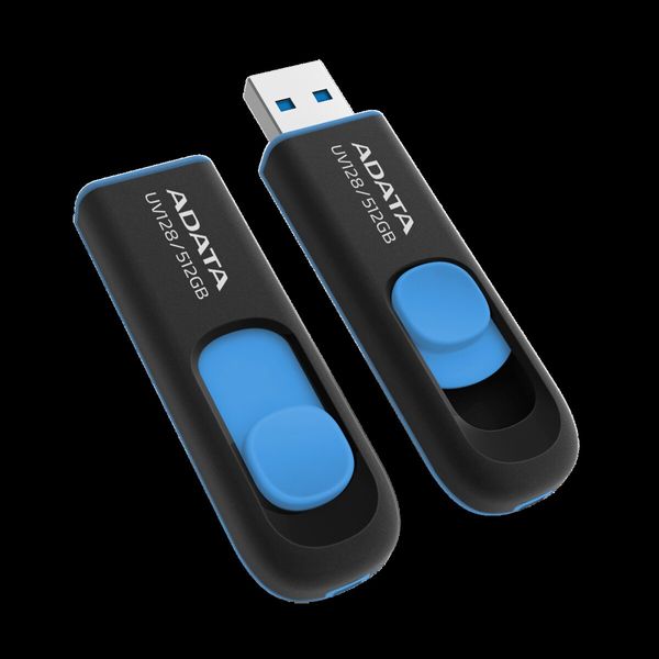 Flash A-DATA USB 3.2 UV 128 512Gb Black/Blue (AUV128-512G-RBE) 49308 фото