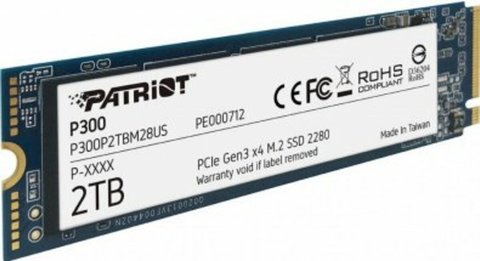 SSD M.2 Patriot P300 2TB NVMe 2280 PCIe 3.0x4 3D NAND TLC (P300P2TBM28) 13912 фото