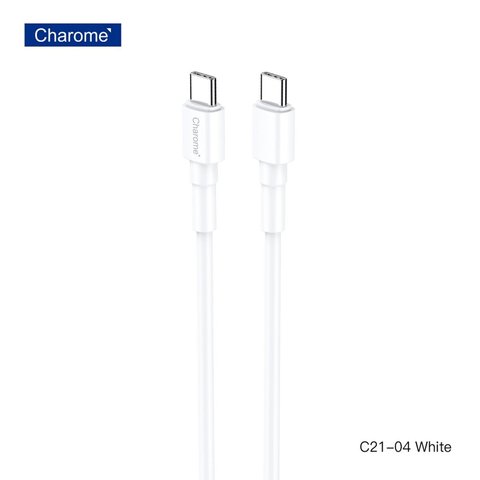 Кабель CHAROME C21-04 USB-C to USB-C charging data cable White (6974324910533) 24577 фото