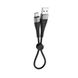 Кабель BOROFONE BX32 USB to Type-C 2.4A, 0.25m, nylon, aluminum+TPE connectors, Black (BX32CB0.25) 12845 фото 1