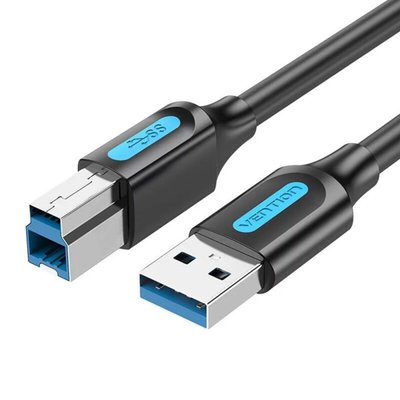 Кабель Vention USB 3.0 A Male to B Male Cable 0.5M Black PVC Type (COOBD) (COOBD) 49870 фото