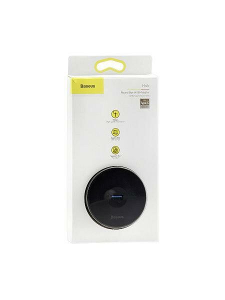 USB-Hub Baseus round box HUB adapter（USB3.0 to USB3.0*1+USB2.0*3）1m Black (CAHUB-U01) 11499 фото