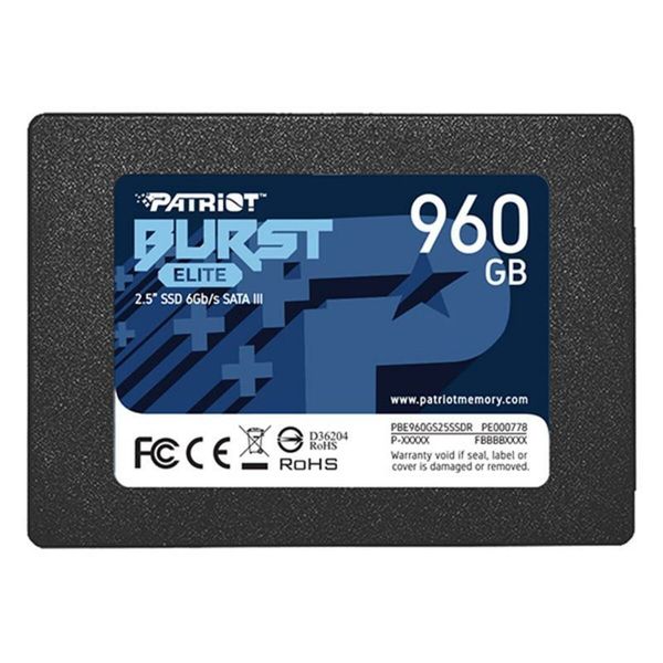 SSD Patriot Burst Elite 960GB 2.5" 7mm SATAIII TLC 3D (PBE960GS25SSDR) 13353 фото