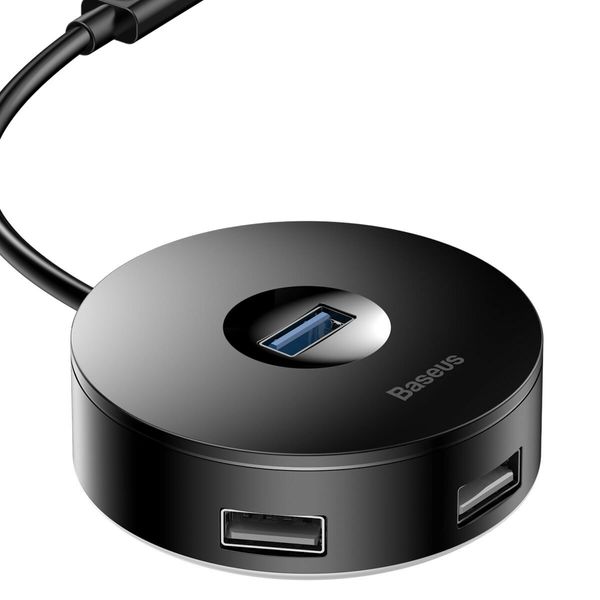 USB-Hub Baseus round box HUB adapter（USB3.0 to USB3.0*1+USB2.0*3）1m Black (CAHUB-U01) 11499 фото