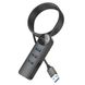 Адаптер Borofone DH6 Erudite 4-in-1 Gigabit Ethernet Adapter (USB to USB3.0*3+RJ45)(L=1.2M) Black (6941991104305) 44483 фото 4