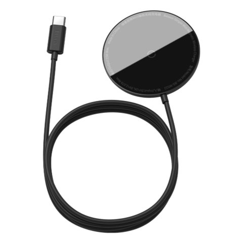 БЗП Baseus Simple Mini Magnetic Wireless Charger для IP With Type-C Cable Black (WXJK-F01) 13390 фото