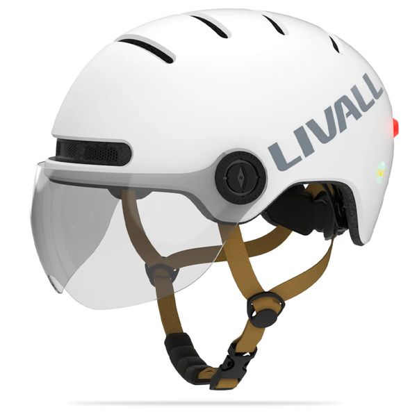 Защитный шлем Livall L23 (L) Ivory White (58-62см), сигнал поворотов и стопов, приложение, съемный узор (пульт BR80 в комплекте не идет) (LIV-000L23-4310) 51257 фото