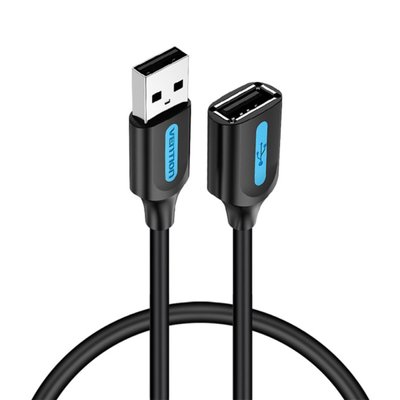 Кабель Vention USB 2.0 A Male to A Female Extension Cable 1.5M black PVC Type (CBIBG) (CBIBG) 47978 фото