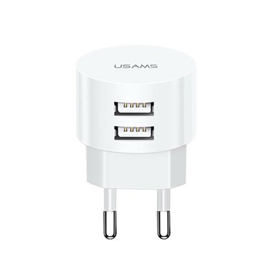 МЗП Usams Travel Charging Set Send-Tu Series (T20 Dual USB Round Charger+U35 lightning cable) White (XTXLOGT1804) 14310 фото